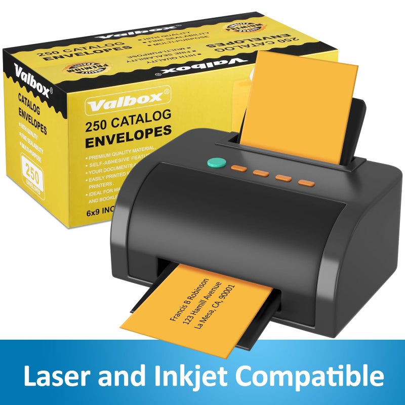 ValBox أظرف أمان كتالوج ذاتية الإغلاق من فال بوكس 6x9 عدد 250 أظرف كرافت بني صغيرة للبريد والتخزين والتنظيم - Image 4